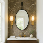 Stopwatch 22x30 Oval Powder Room Mirror - Black