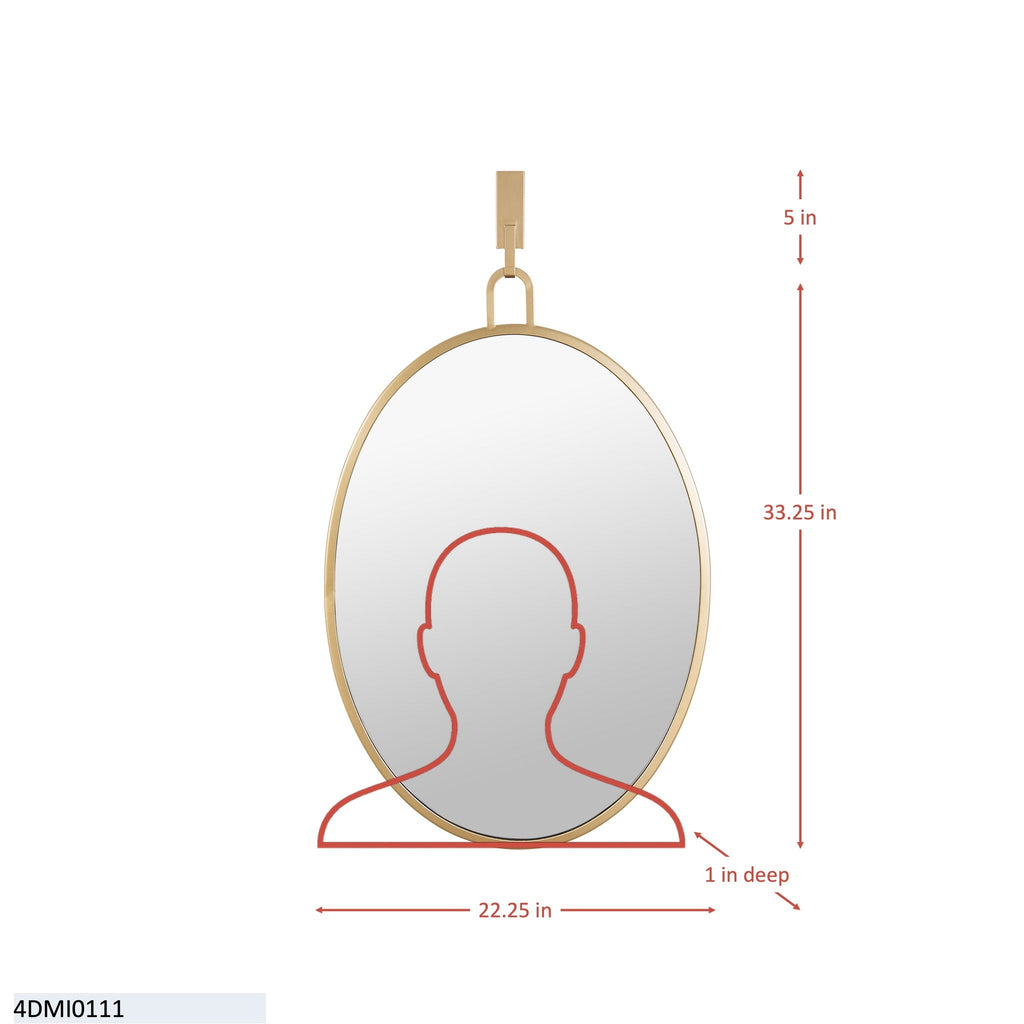 Stopwatch 22x30 Oval Powder Room Mirror - Polished Nickel