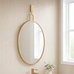 Stopwatch 22x30 Oval Powder Room Mirror - Gold