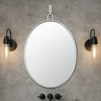 Stopwatch 22x30 Oval Powder Room Mirror - Polished Nickel