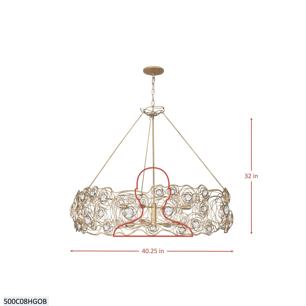 Ethereal Rose 8 Light Chandelier - Havana Gold Ombre