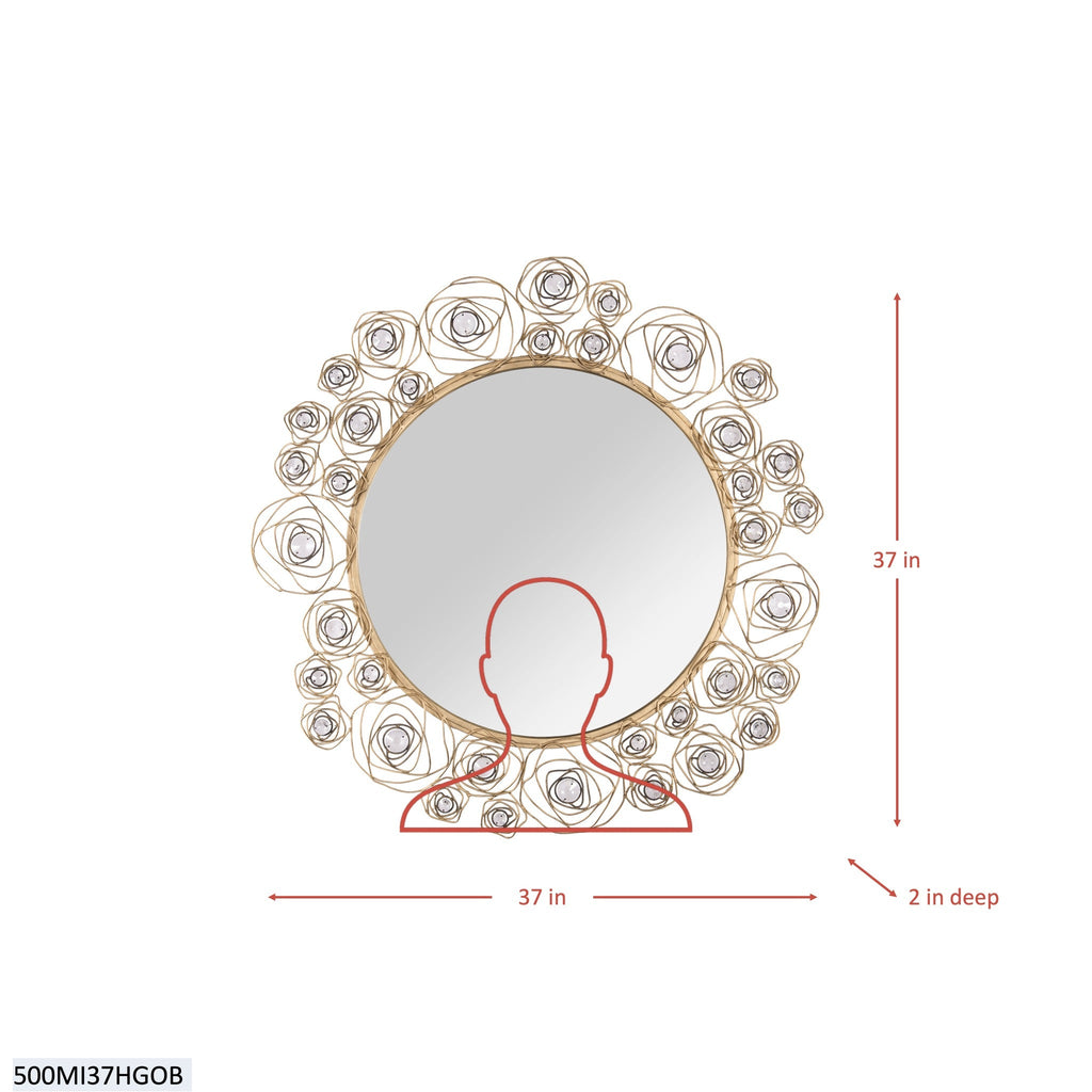 Ethereal Rose 38-in Wall Mirror - Havana Gold Ombre