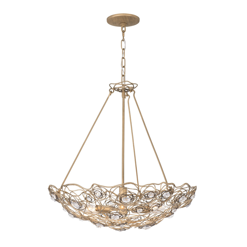 Ethereal Rose 6 Light Inverted Pendant - Havana Gold Ombre