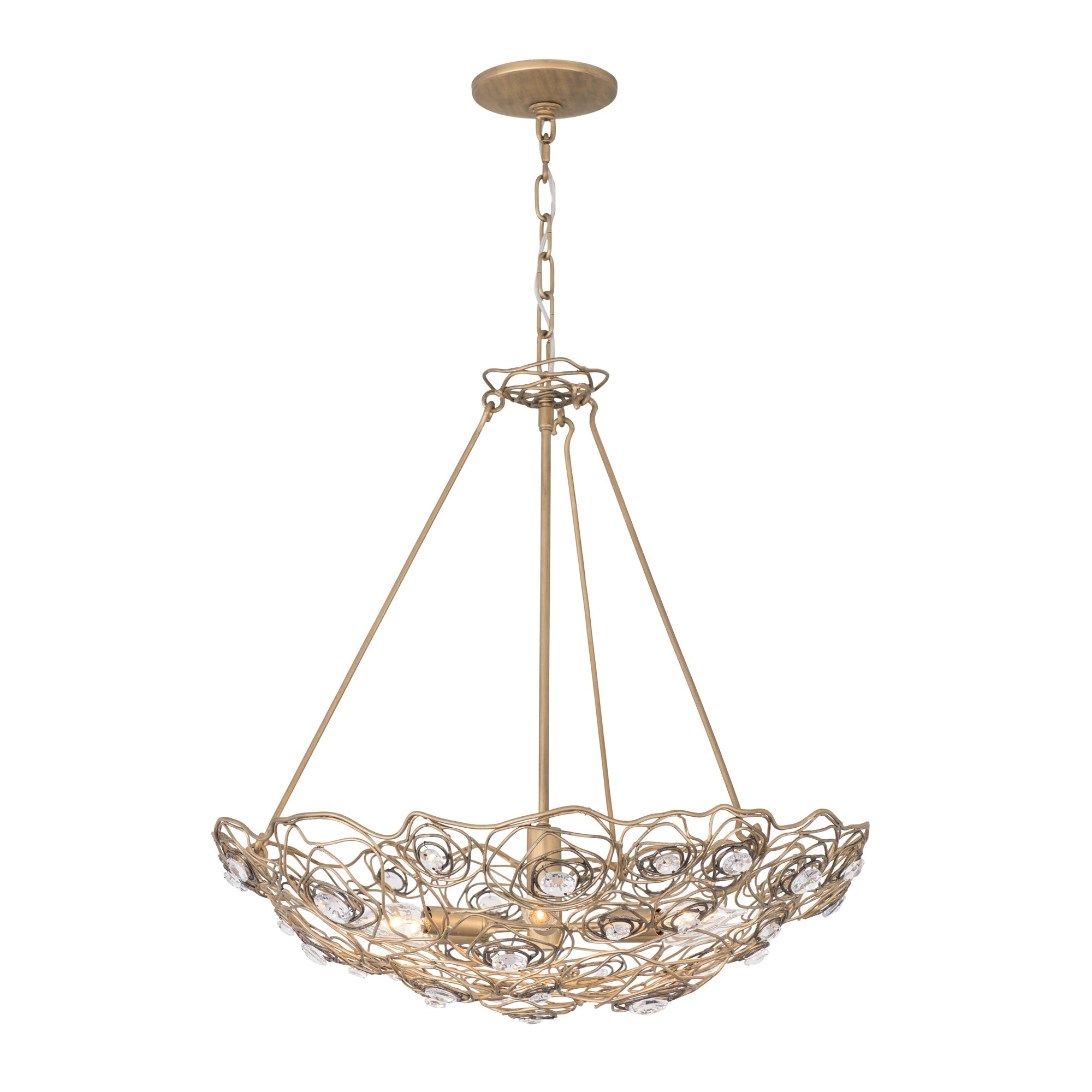 Ethereal Rose 6 Light Inverted Pendant - Havana Gold Ombre