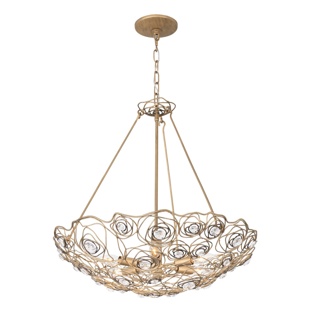Ethereal Rose 6 Light Inverted Pendant - Havana Gold Ombre