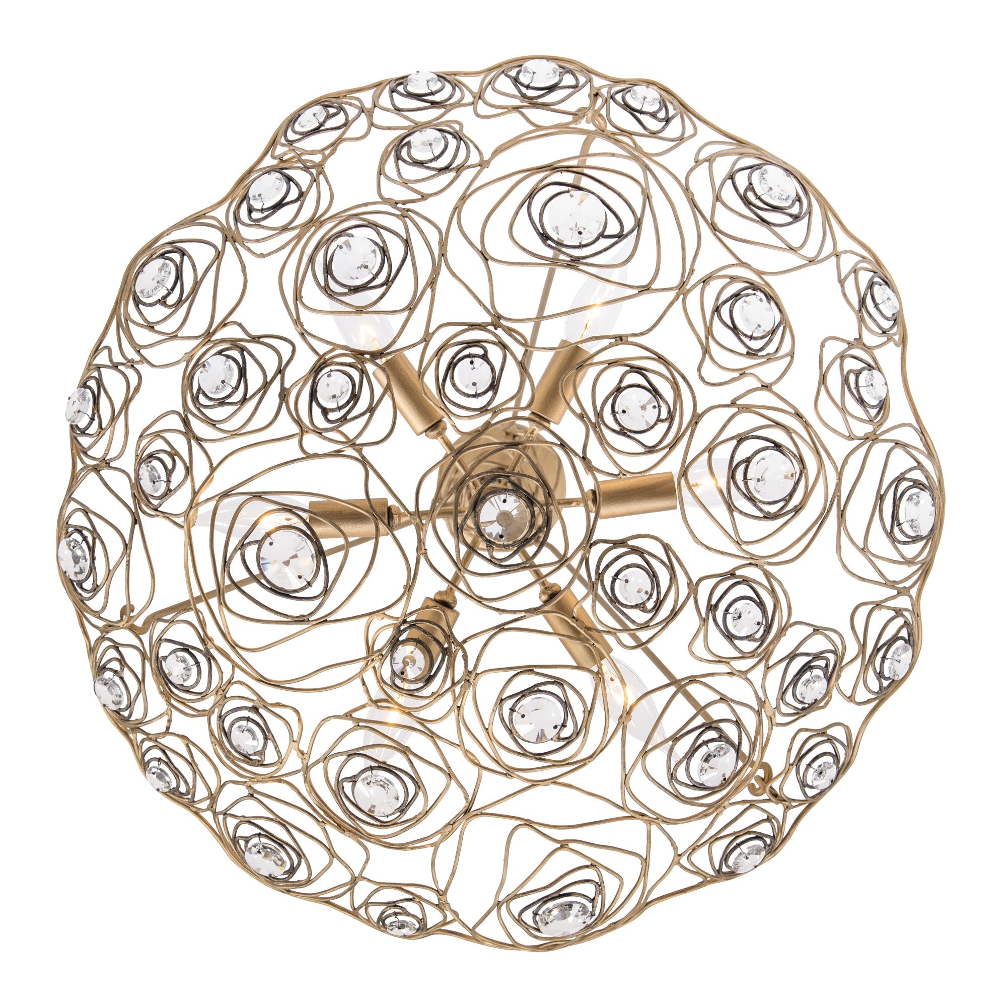 Ethereal Rose 6 Light Inverted Pendant - Havana Gold Ombre