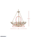 Ethereal Rose 6 Light Inverted Pendant - Havana Gold Ombre