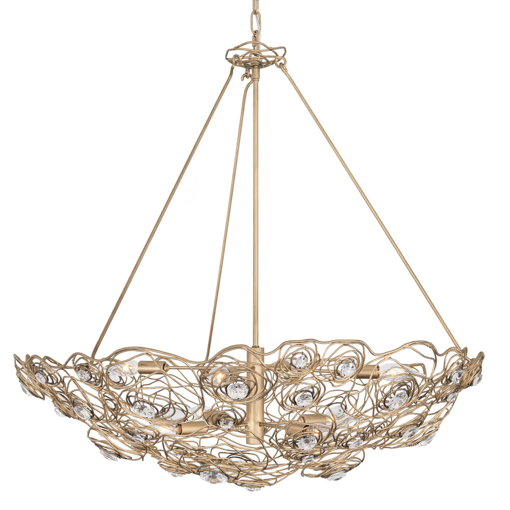 Ethereal Rose 8 Light Inverted Pendant - Havana Gold Ombre