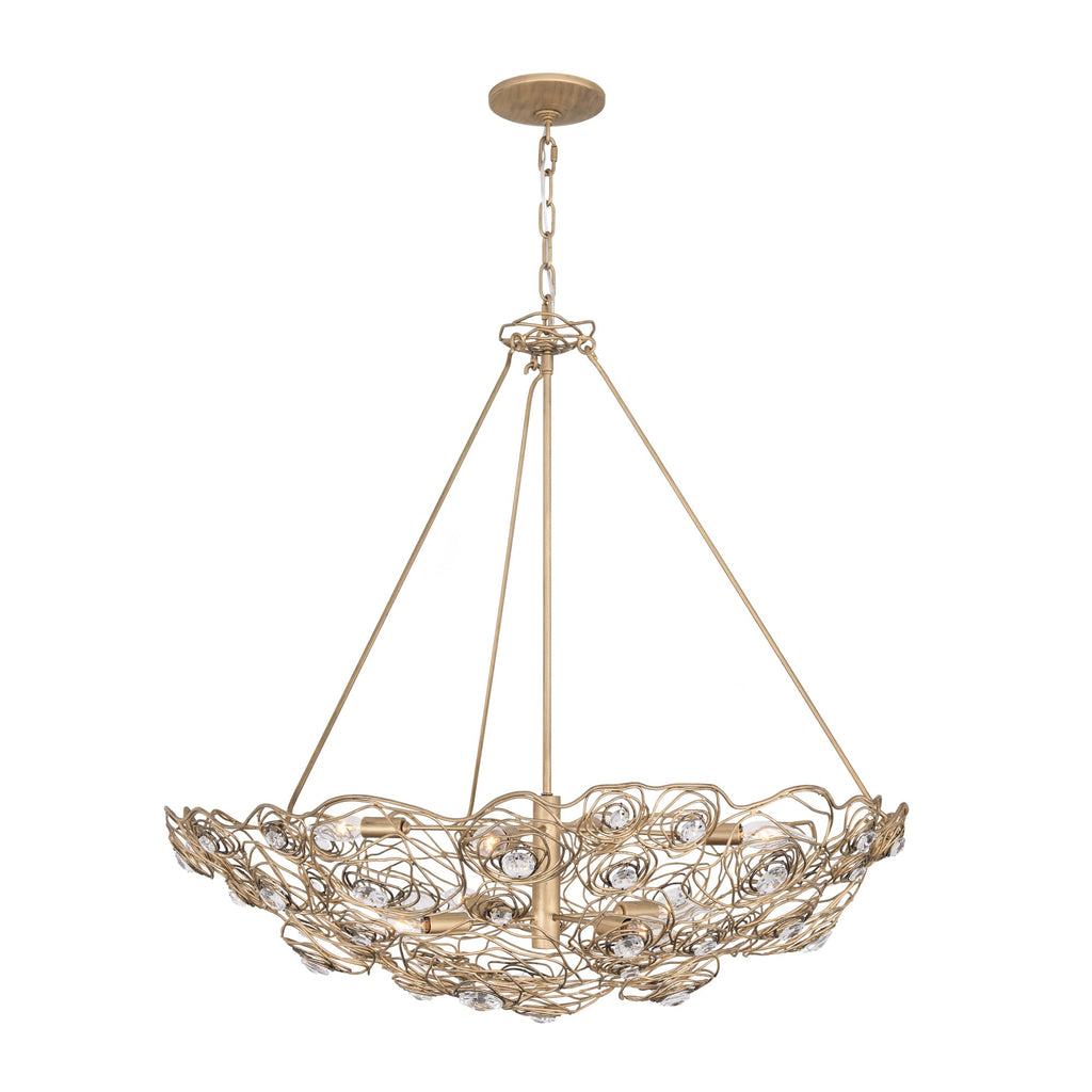 Ethereal Rose 8 Light Inverted Pendant - Havana Gold Ombre
