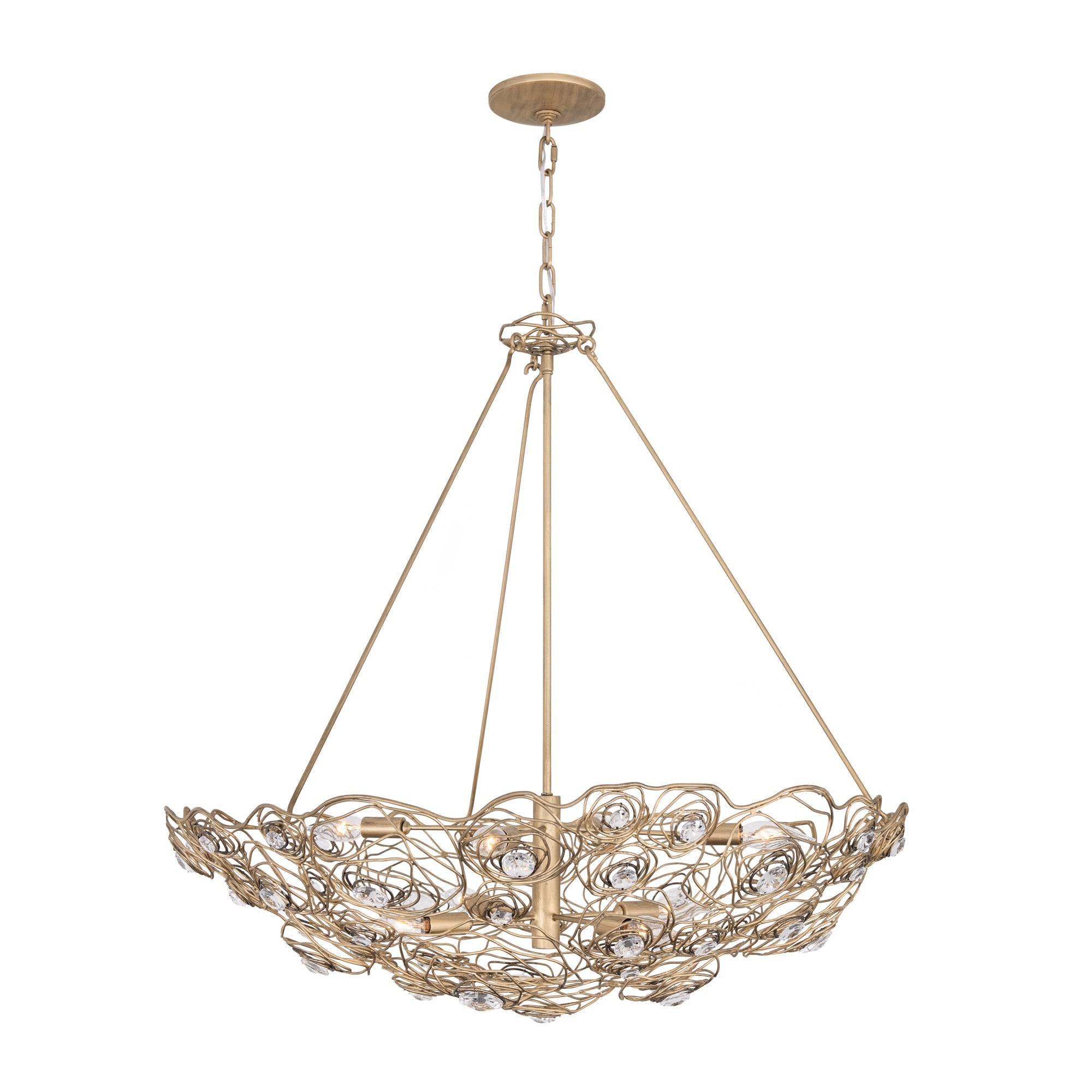 Ethereal Rose 8 Light Inverted Pendant - Havana Gold Ombre