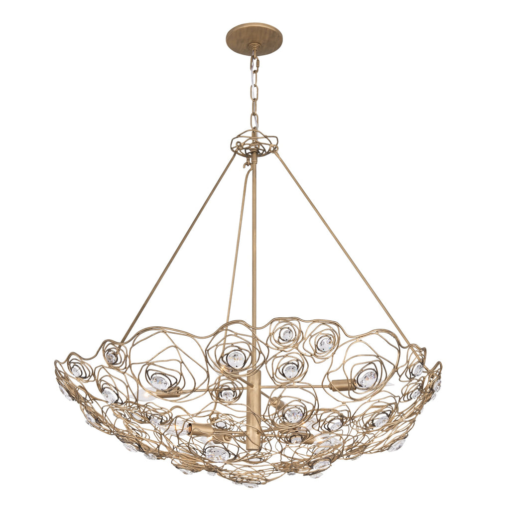 Ethereal Rose 8 Light Inverted Pendant - Havana Gold Ombre