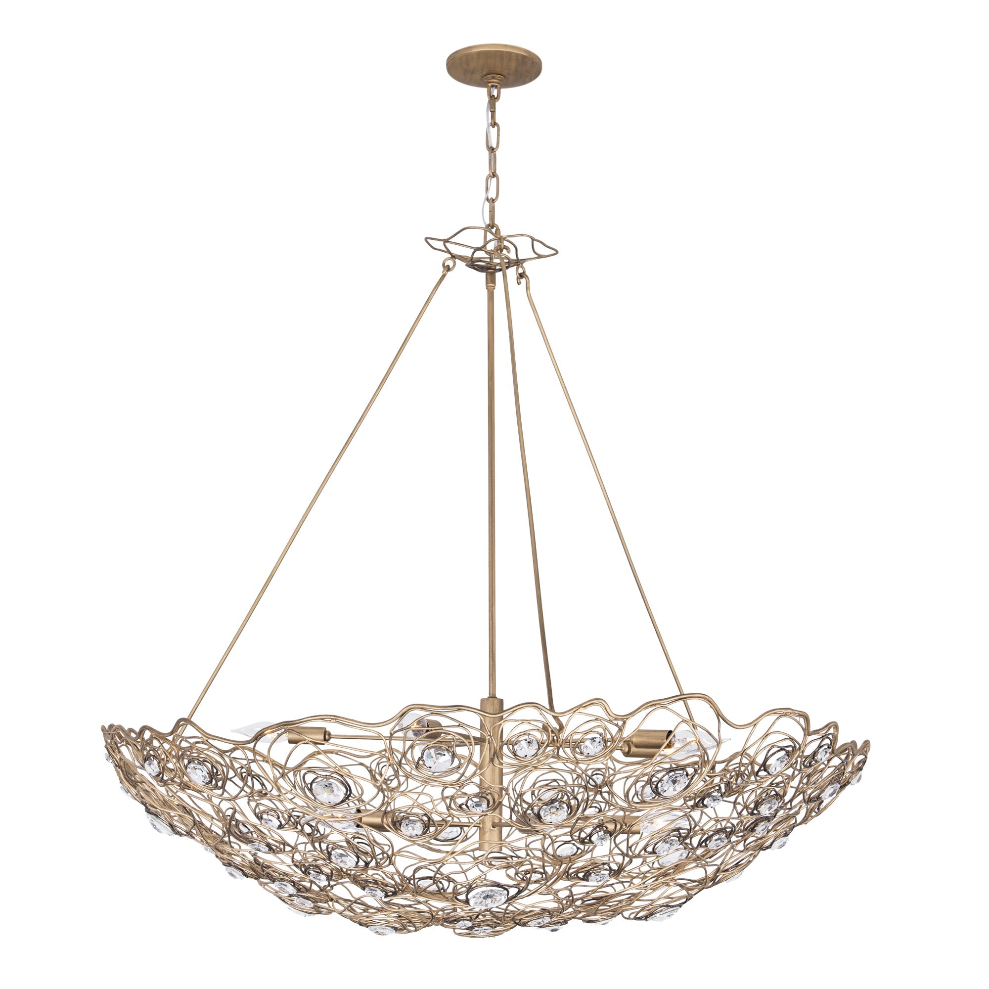Ethereal Rose 10 Light Inverted Pendant - Havana Gold Ombre