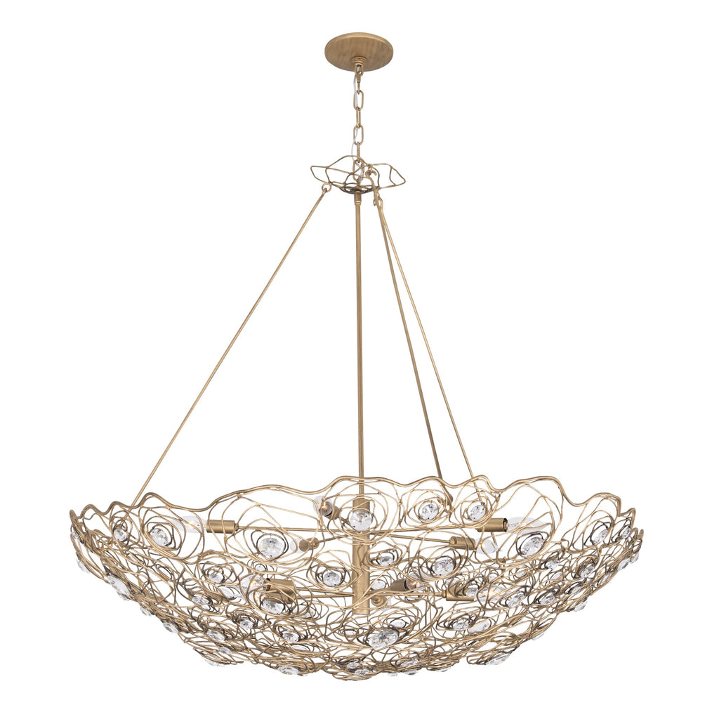 Ethereal Rose 10 Light Inverted Pendant - Havana Gold Ombre