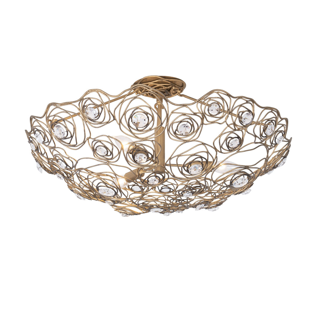 Ethereal Rose 3 Light Inverted Semi-Flush - Havana Gold Ombre
