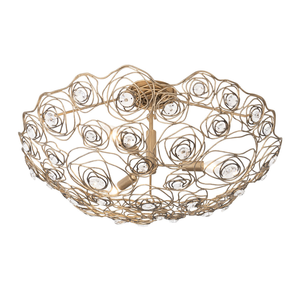 Ethereal Rose 3 Light Inverted Semi-Flush - Havana Gold Ombre