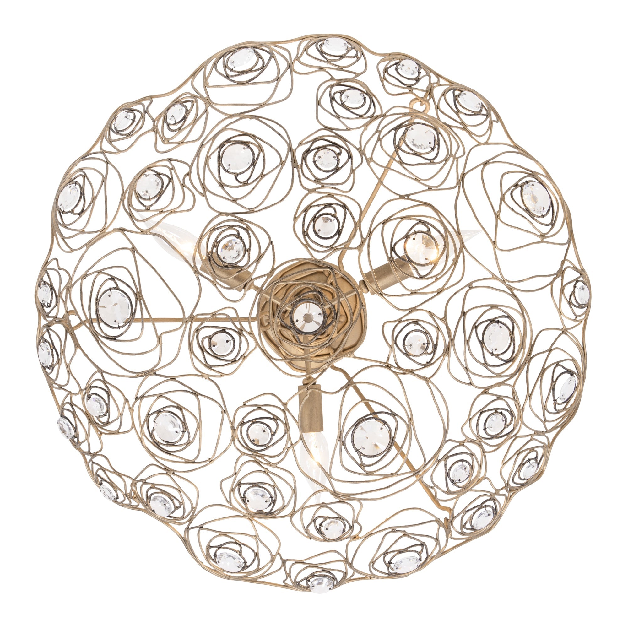 Ethereal Rose 3 Light Inverted Semi-Flush - Havana Gold Ombre