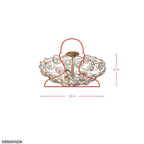 Ethereal Rose 3 Light Inverted Semi-Flush - Havana Gold Ombre