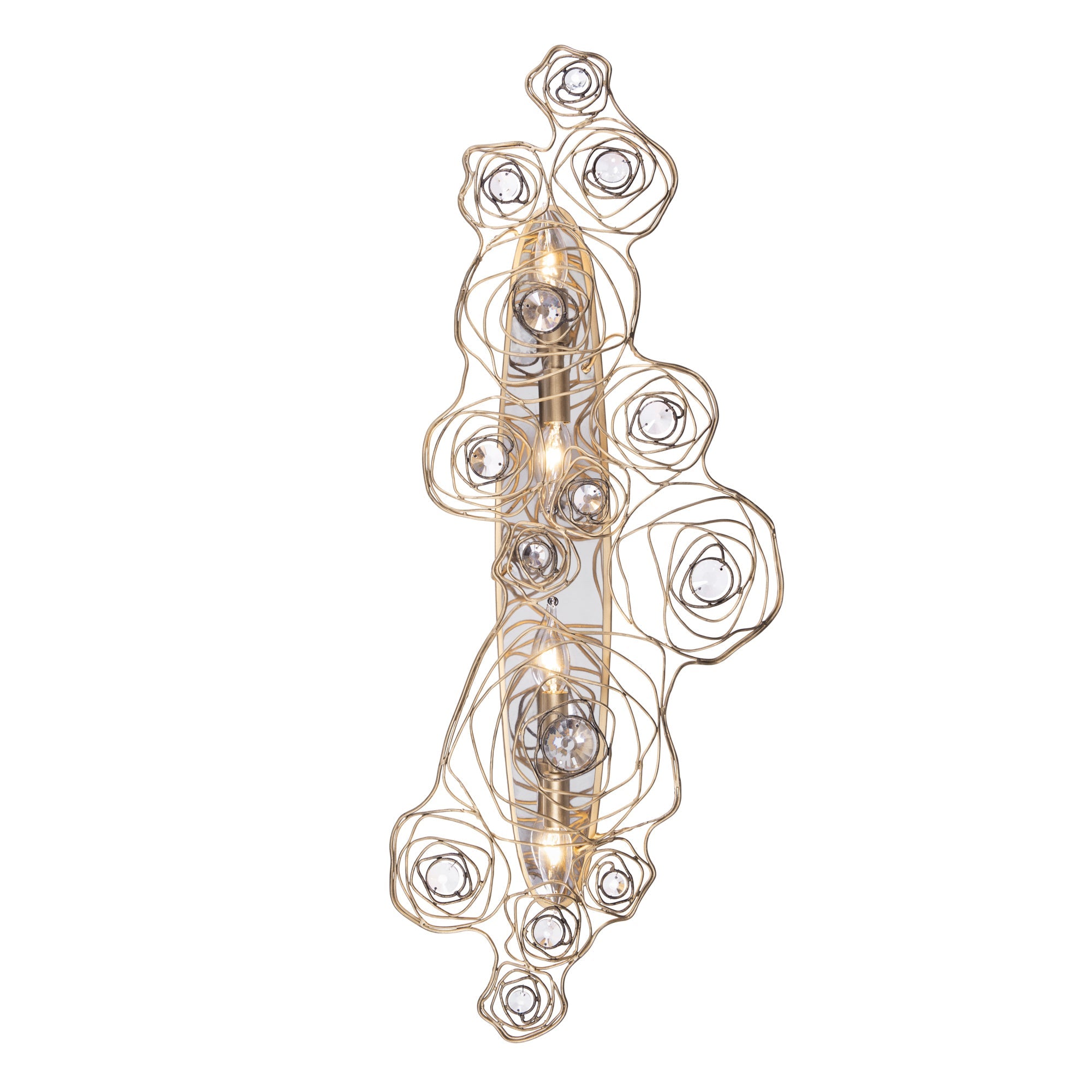 Ethereal Rose 4 Light Sconce - Havana Gold Ombre/Polished Stainless Accents