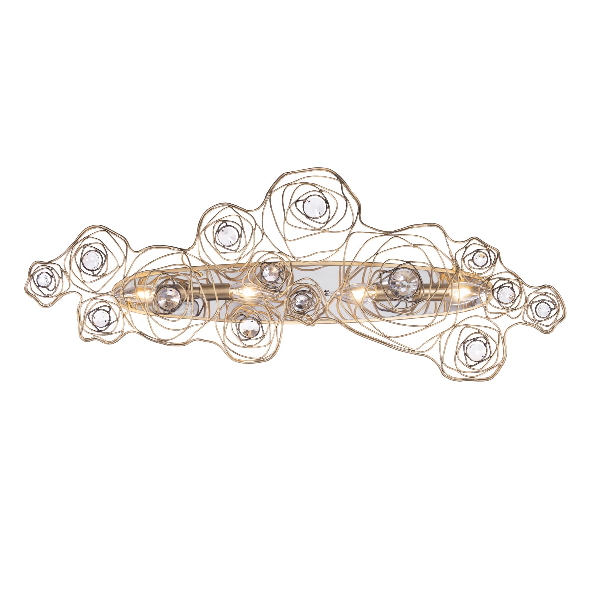 Ethereal Rose 4 Light Sconce - Havana Gold Ombre/Polished Stainless Accents