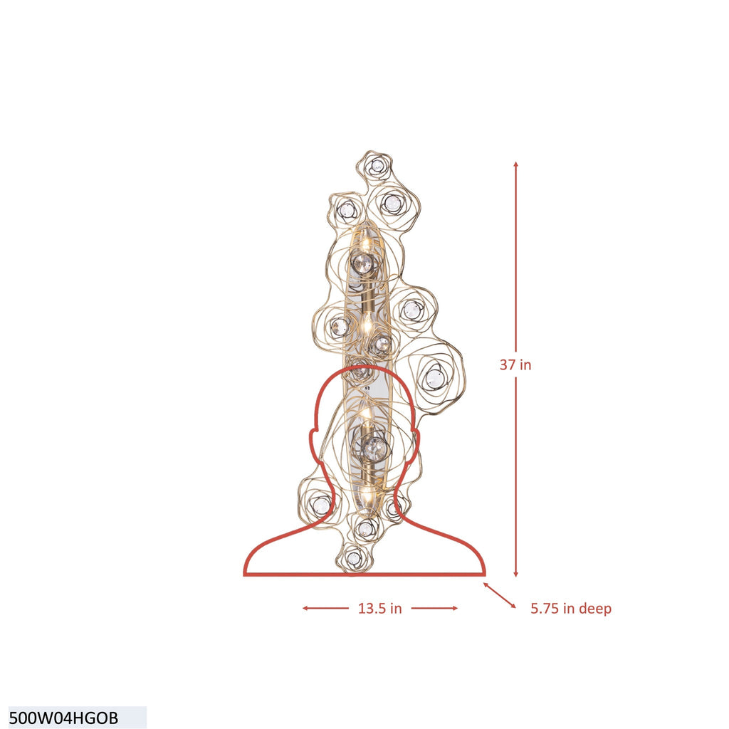 Ethereal Rose 4 Light Sconce - Havana Gold Ombre/Polished Stainless Accents