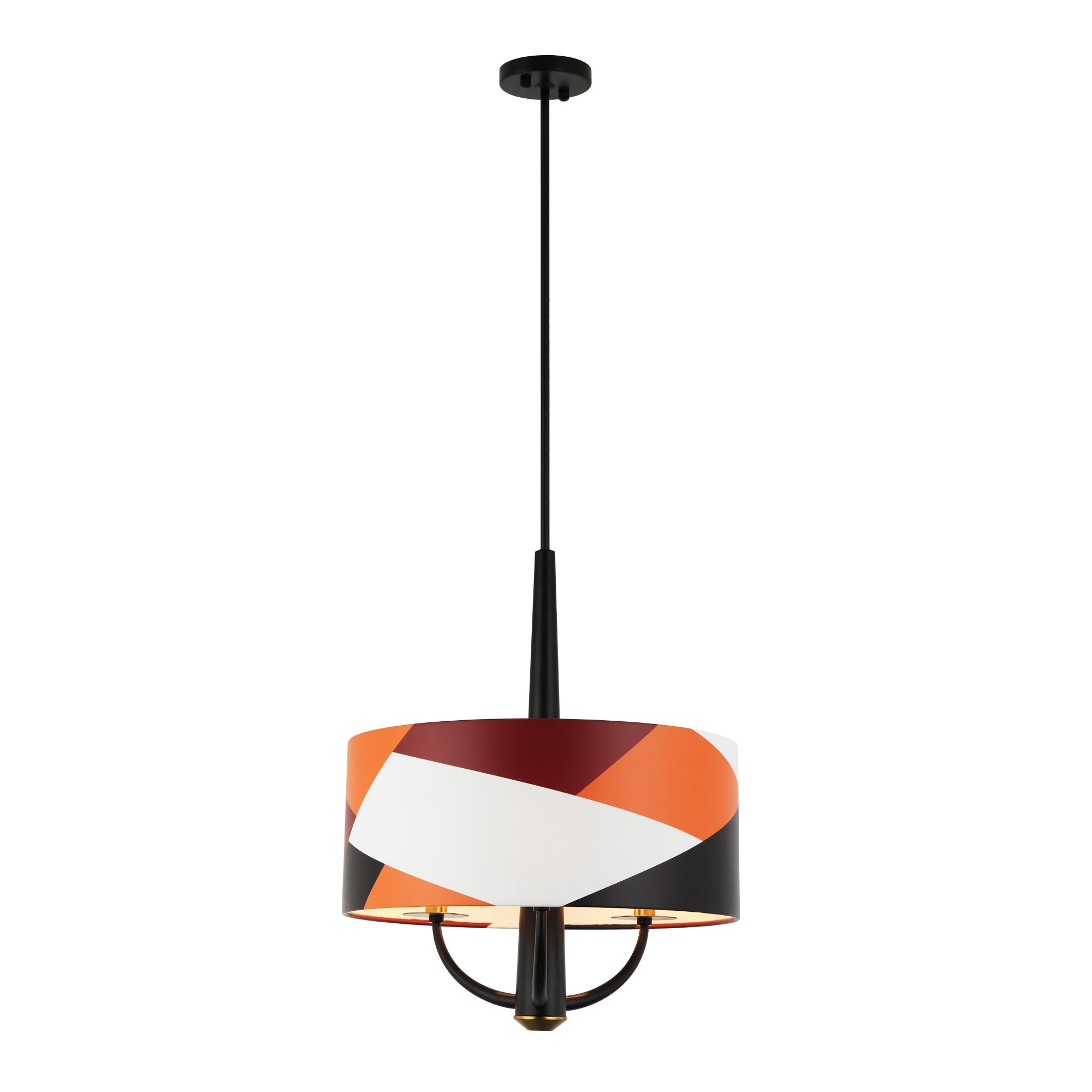 Patchwork 3 Light Pendant - Black/Satin Brass/Patchwork