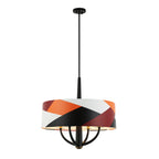 Patchwork 4 Light Pendant - Black/Satin Brass/Patchwork