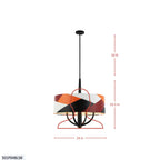 Patchwork 4 Light Pendant - Black/Satin Brass/Patchwork