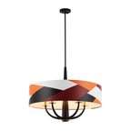 Patchwork 5 Light Pendant - Black/Satin Brass/Patchwork