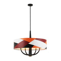Patchwork 5 Light Pendant - Black/Satin Brass/Patchwork