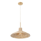 Hilton Head 1 Light Medium Pendant - French Gold/Natural Seagrass