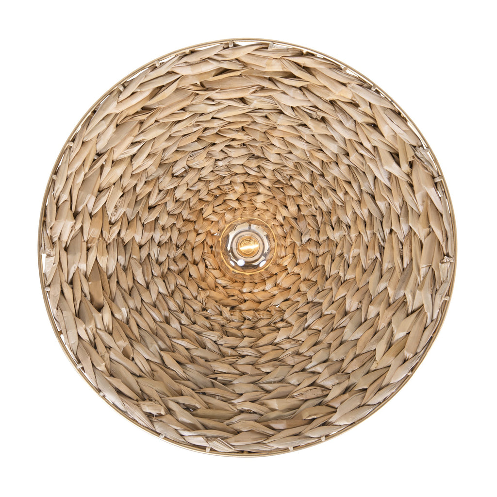 Hilton Head 1 Light Medium Pendant - French Gold/Natural Seagrass