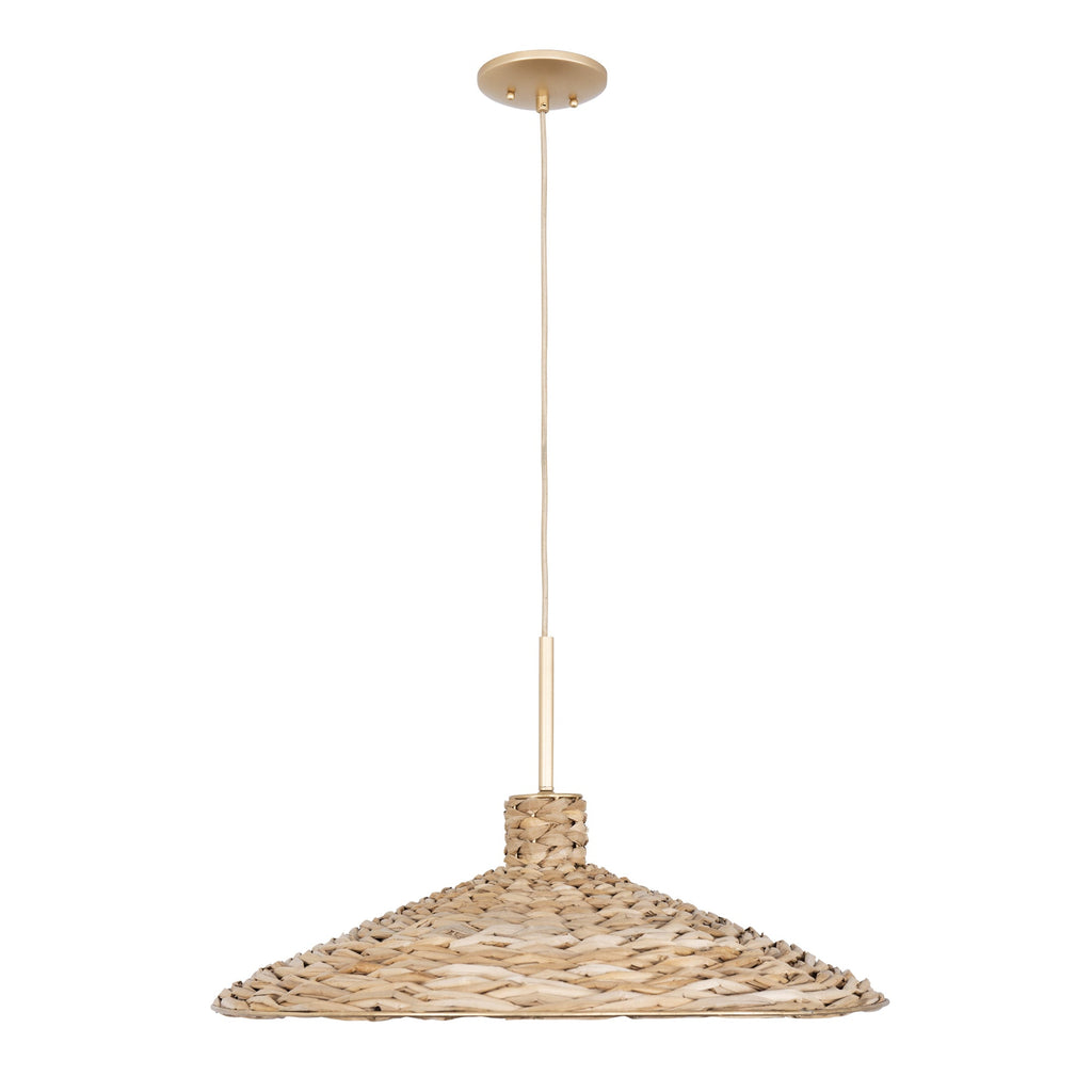 Hilton Head 5 Light Large Pendant - French Gold/Natural Seagrass