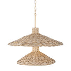 Hilton Head 9 Light 2-Tier Pendant - French Gold/Natural Seagrass