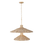 Hilton Head 9 Light 2-Tier Pendant - French Gold/Natural Seagrass
