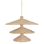 Hilton Head 15 Light 3-Tier Pendant - French Gold/Natural Seagrass