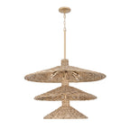 Hilton Head 15 Light 3-Tier Pendant - French Gold/Natural Seagrass