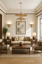 Hilton Head 15 Light 3-Tier Pendant - French Gold/Natural Seagrass