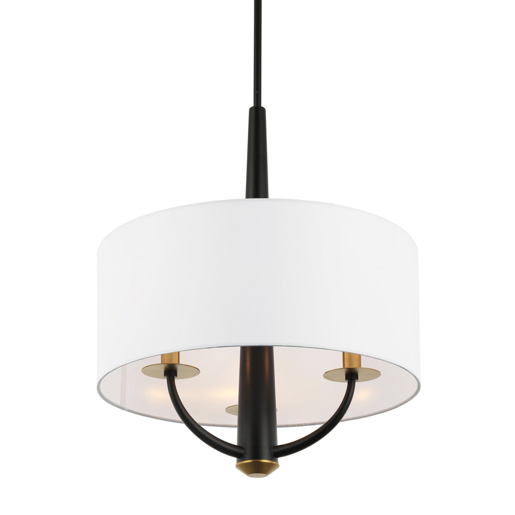 Patchwork 3 Light Pendant - Black/Satin Brass