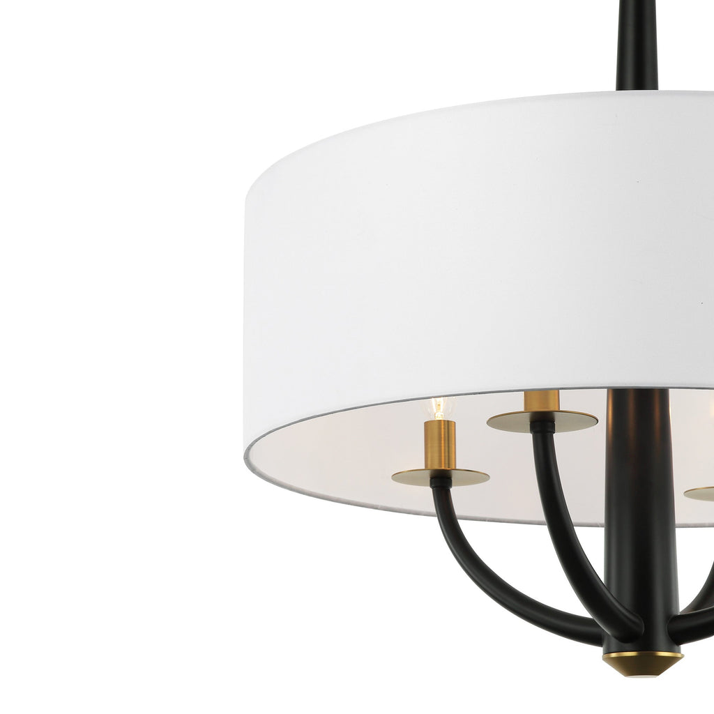 Patchwork 4 Light Pendant - Black/Satin Brass