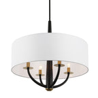 Patchwork 4 Light Pendant - Black/Satin Brass