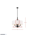 Patchwork 4 Light Pendant - Black/Satin Brass