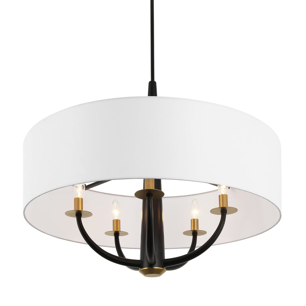 Patchwork 5 Light Pendant - Black/Satin Brass
