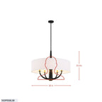 Patchwork 5 Light Pendant - Black/Satin Brass