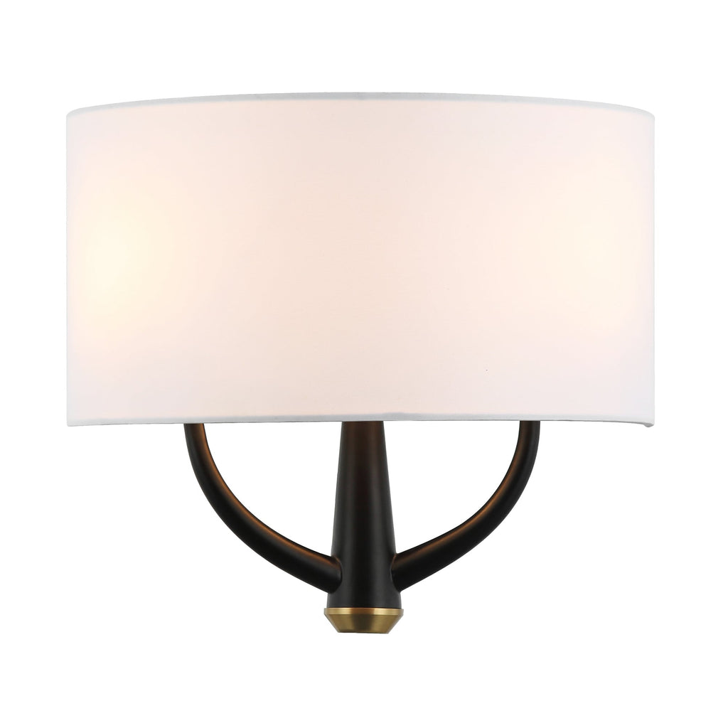 Patchwork 2 Light Sconce - Black/Satin Brass