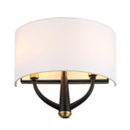 Patchwork 2 Light Sconce - Black/Satin Brass