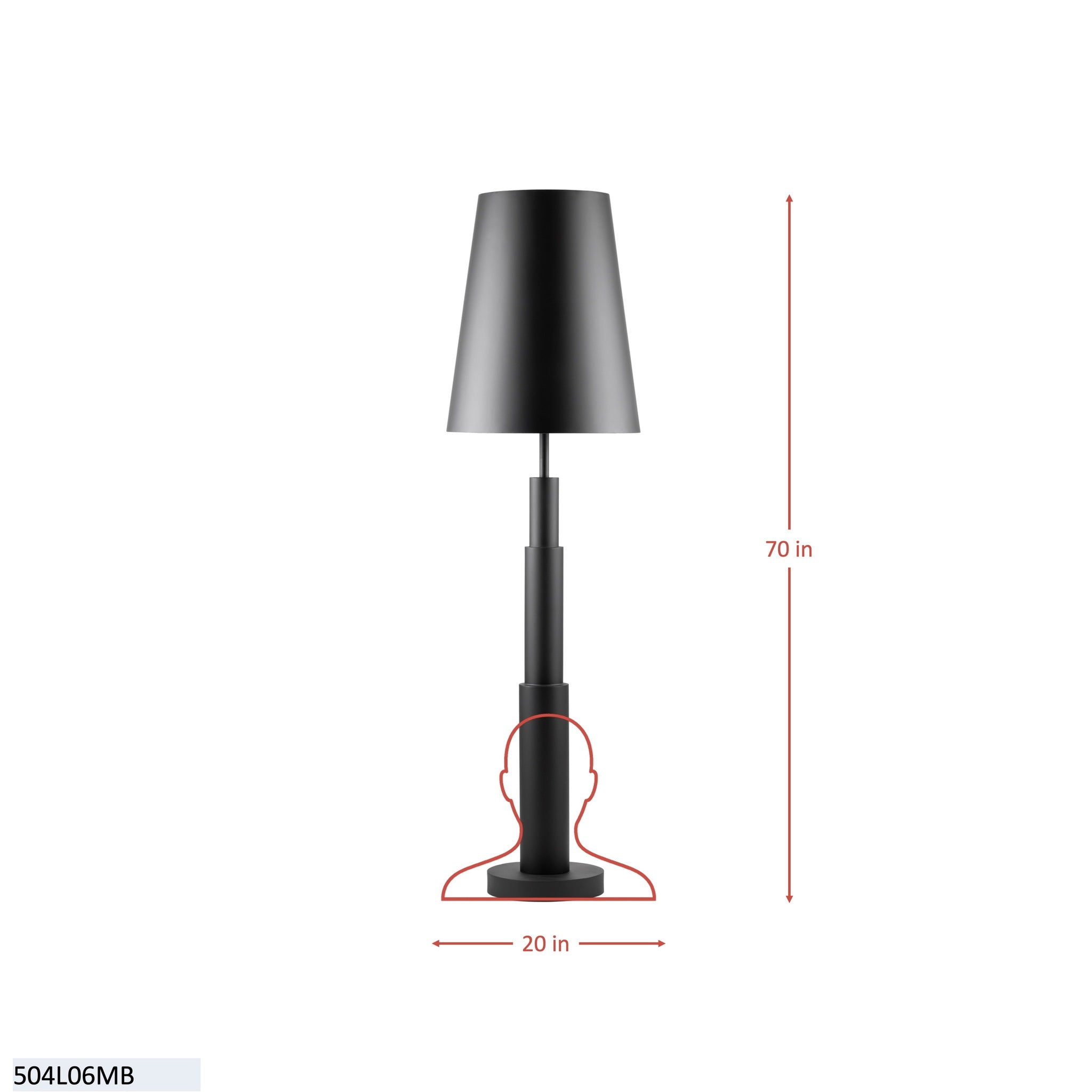 Giustino 6 Light Floor Lamp - Matte Black