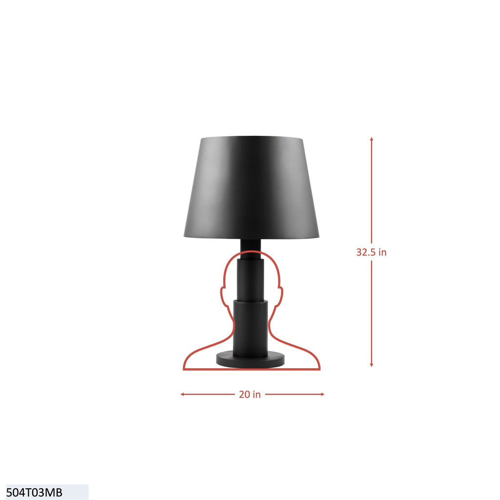 Giustino 3 Light Table Lamp - Matte Black