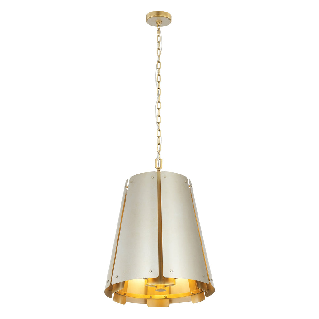 Peep Show 6 Light Foyer - Sunwashed Silver/Brushed Sienna