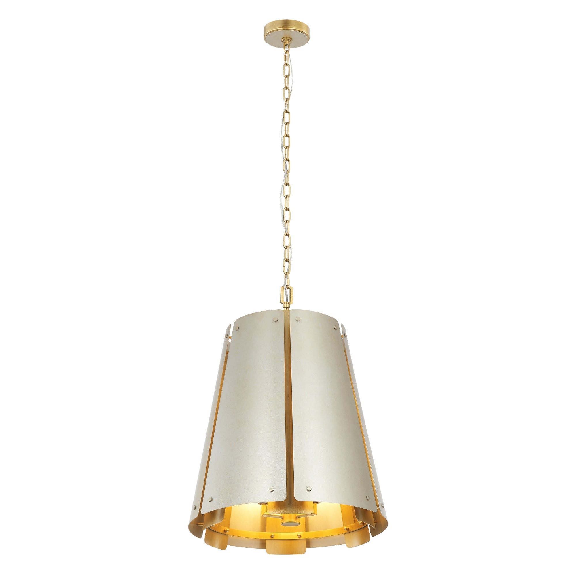 Peep Show 6 Light Foyer - Sunwashed Silver/Brushed Sienna
