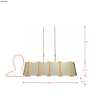 Peep Show 6 Light Linear - Sunwashed Silver/Brushed Sienna
